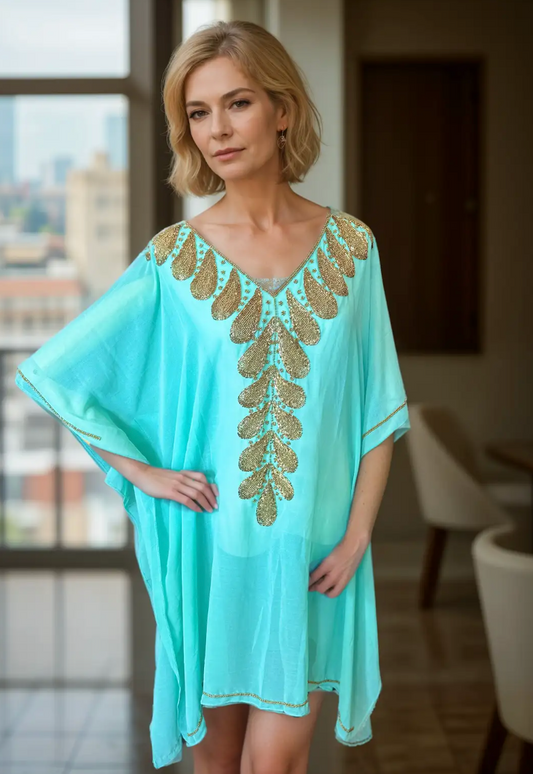 Serene Aqua Kaftan